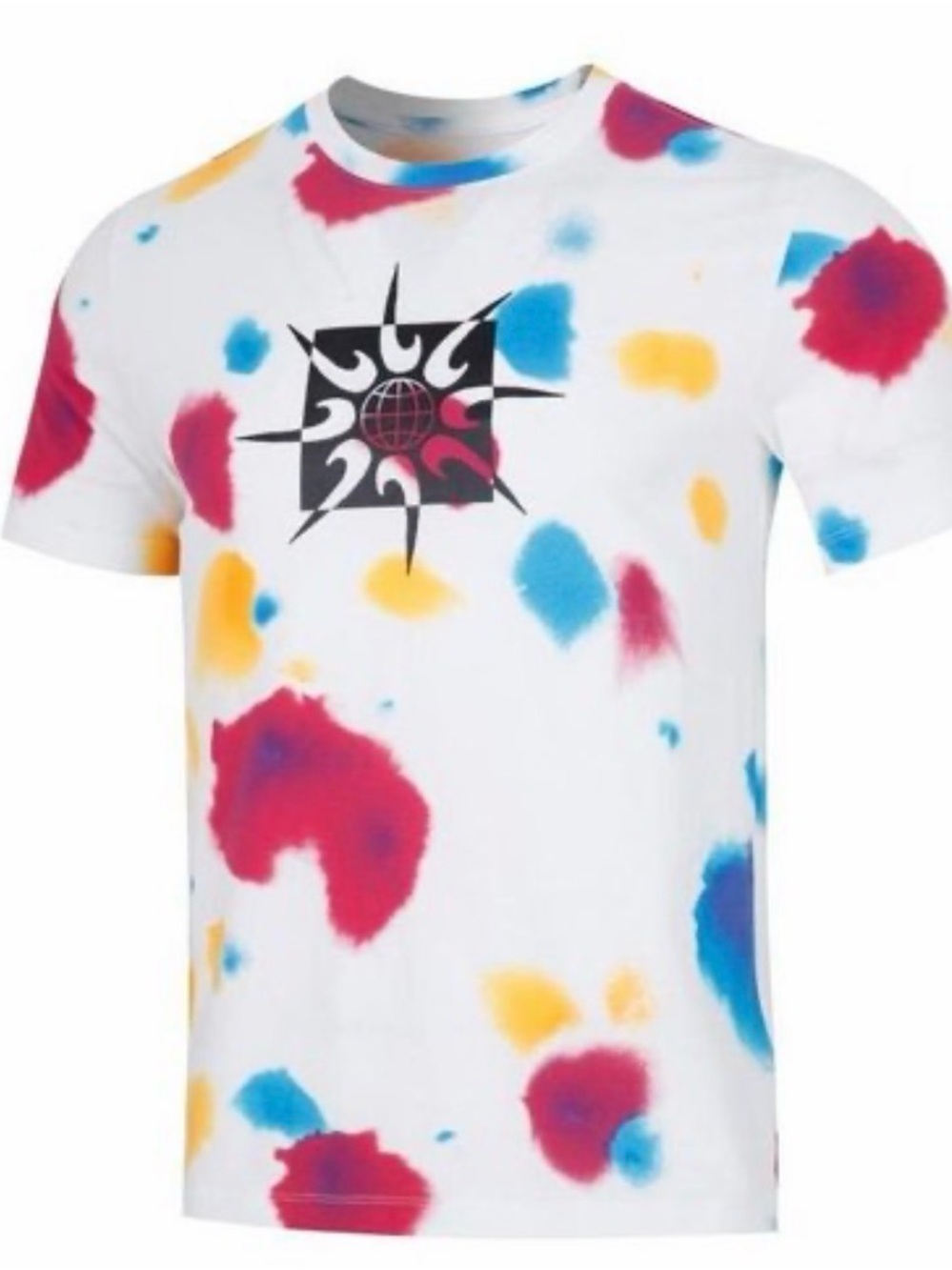 Nike Tie Dye Geometry Pattern Casual Round Neck Short Sleeve White T-Shirt